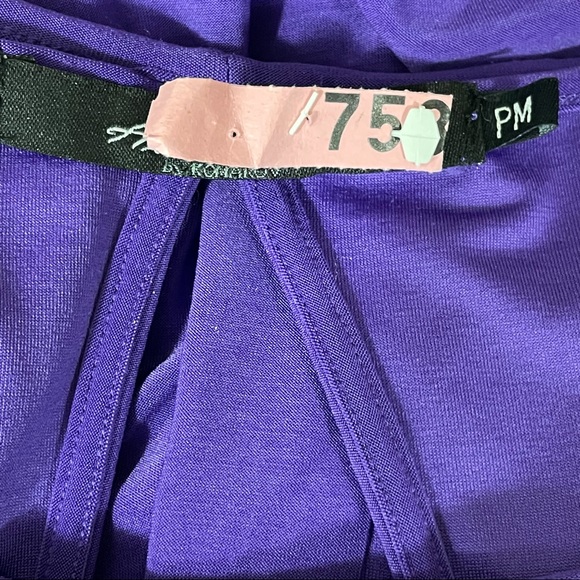Alex Alea by Kormarov Womens Blouson Dress Purple Stretch Sleeveless Petites PM - Picture 7 of 12